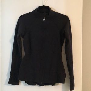 Beyond Yoga Black Jacket with Peplum Detail